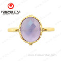 Natural Amethyst Solid Rose Gold Ring